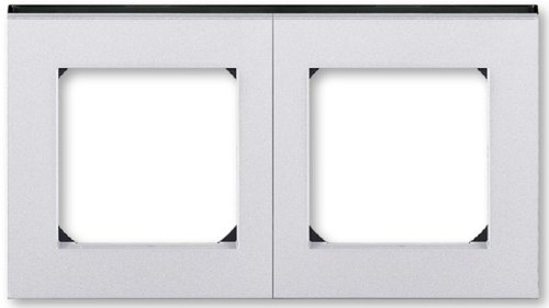 Рамка универсальная ABB EPJ Levit 2-м. серебро/дымчатый чёрный картинка